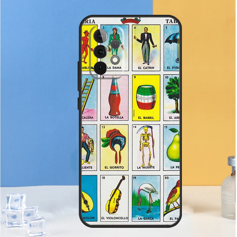 Bingo messicano Loteria per Samsung Galaxy A54 A34 A14 A52 A51 A71 A13 A23 A33 A53 A73 A12 A22 A32 custodia per telefono