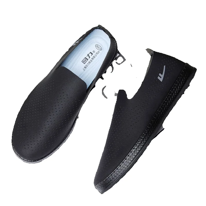 Pull-on Men's Casual Slip-on Leather Shoes, 2026 New Spring/summer Breathable Mesh Casual Old Beijing Shoes_vogvips.com