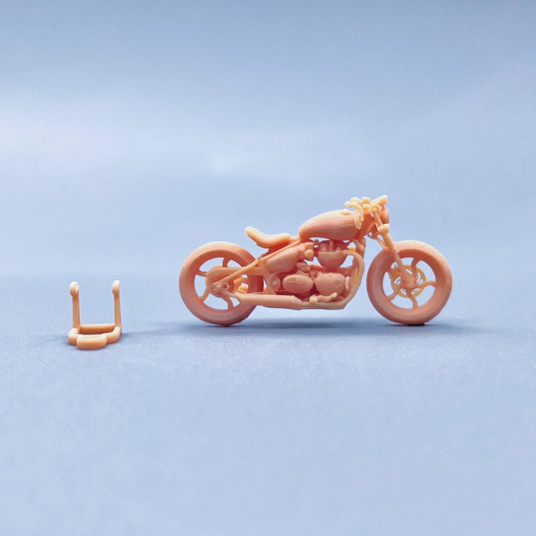 1/64 1/43 피규어 체중계 모델, 송진 오토바이 Bobber 2017 무채색 미니어처 디오라마, 손으로 그린 V134