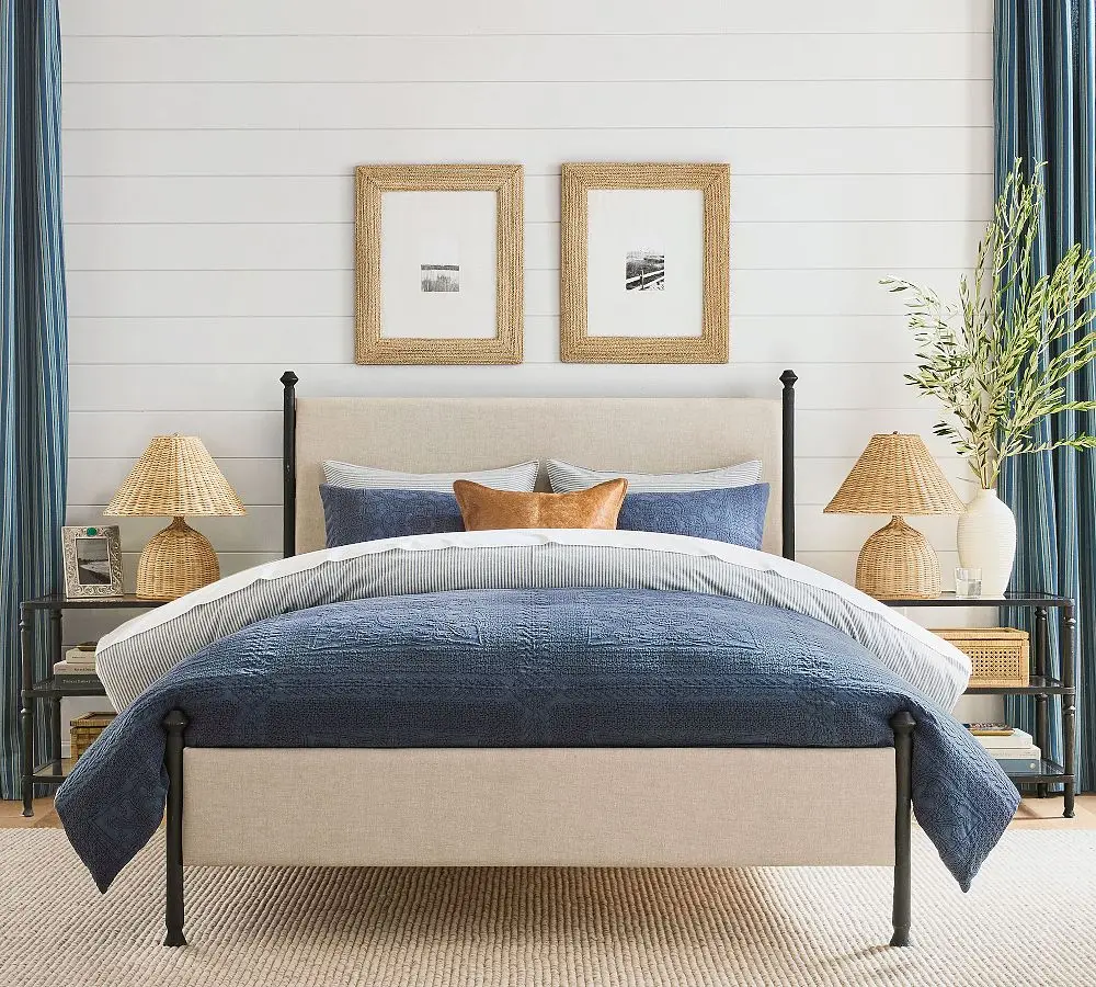 *e`Luxury Modern  Upholstered Strong Wood Frame Reliable Support Mattress King Size Compatible Bedroom Furniture Bed TUV CE