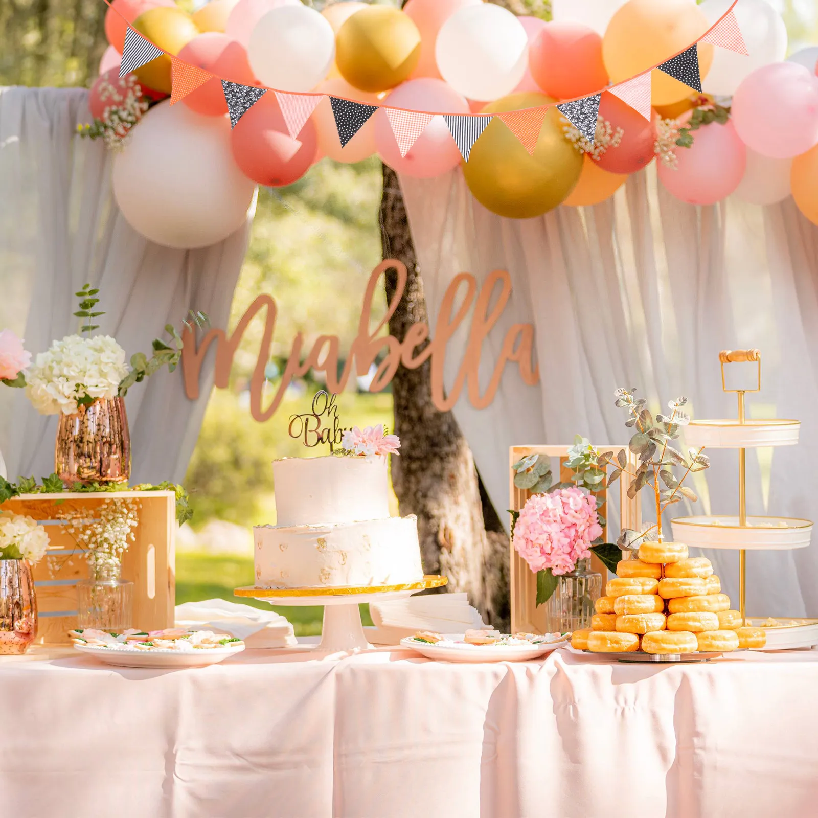 12 pièces de guirlandes triangulaires en coton, imprimées vintage, pour décorations de fête, mariage, baby shower, Noël, anniversaire, événement caritatif