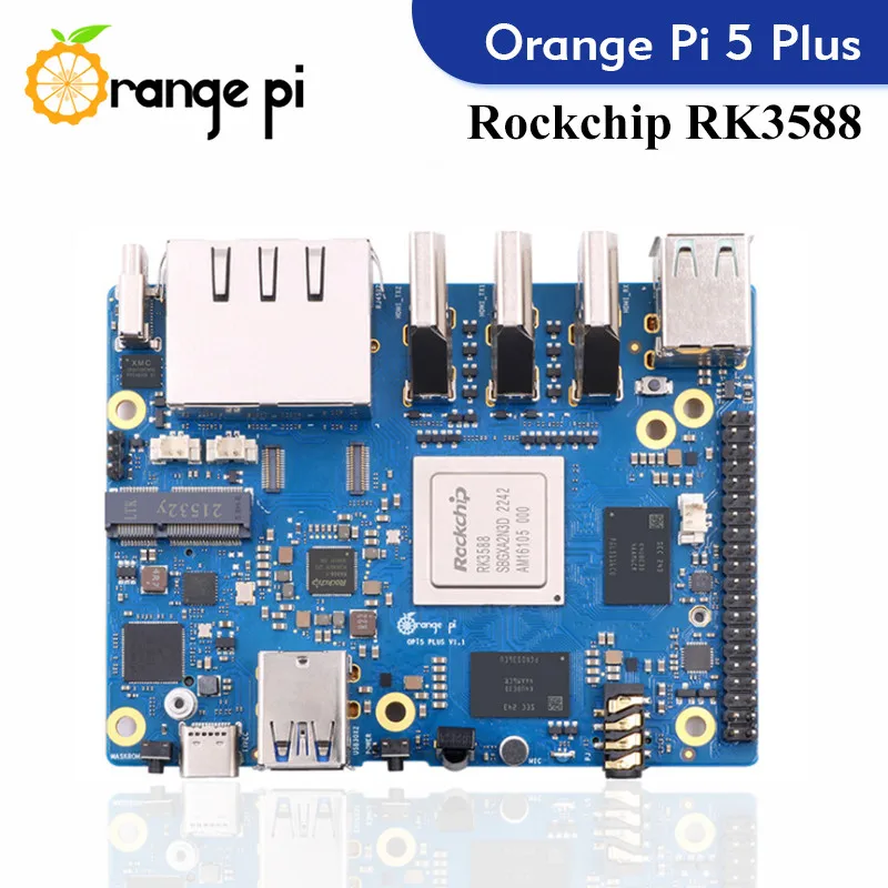 Orange Pi 5 Plus  Single Board Computer RK3588 PCIE Module External WiFi-BT SSD 8K Orange Pi5 Plus Demo Development Board