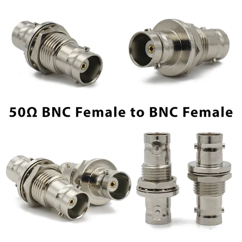 Imagen 2 del producto Adaptador tipo Q9 BNC, conector doble BNC hembra a BNC hembra, tuerca de arandela, adaptador coaxial RF de 50 ohmios, entrega rápida, cobre y latón