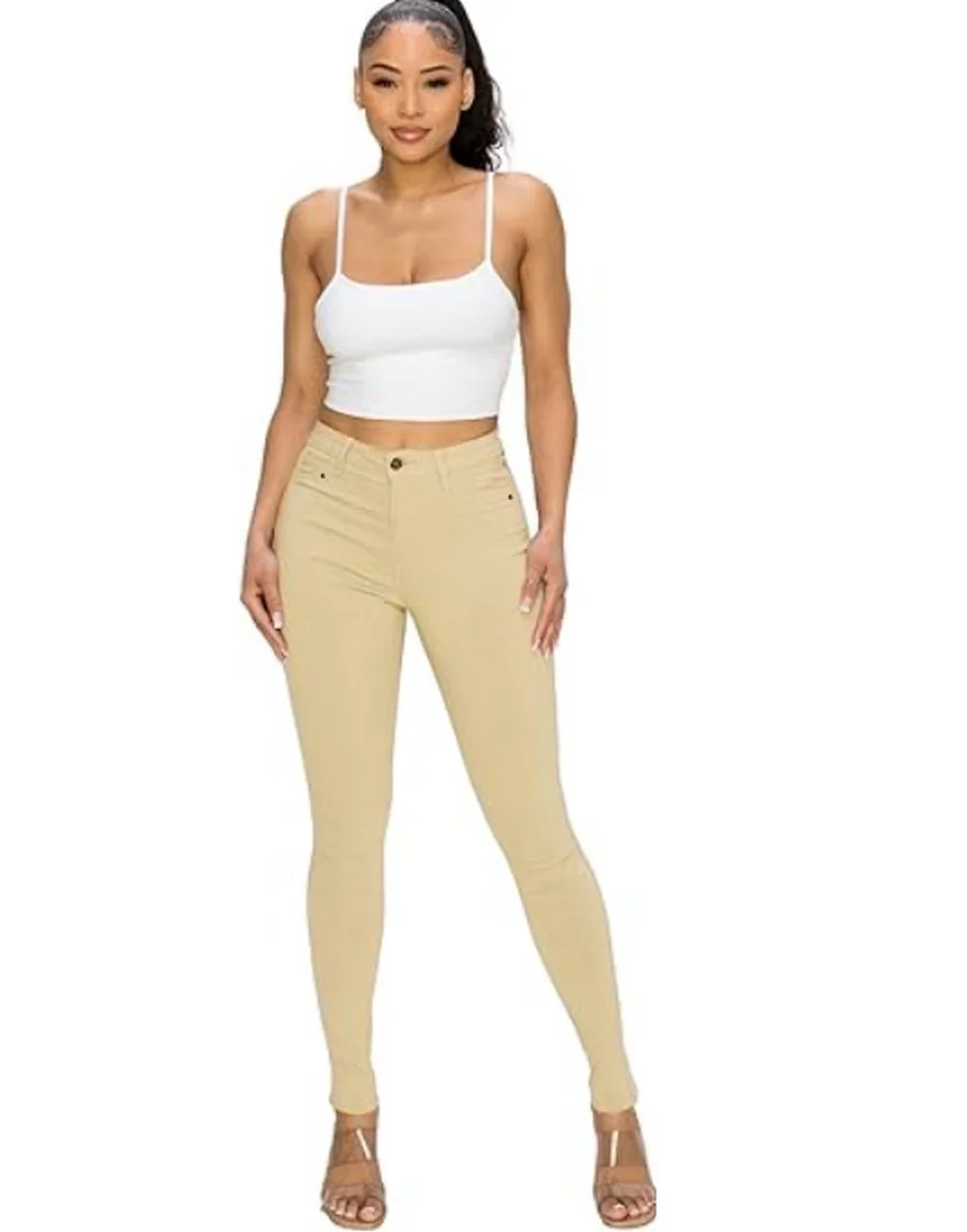

Джинсы-скинни цвета хаки для женщин, эластичные брюки, джинсовые брюки для повседневной носки, утягивающие джеггинсы до щиколотки