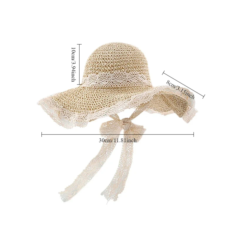Womens Summer Straw Hat Foldable Sun Hat Wide Large Brim Beach Hats Fashion Holiday Straw Hat Beach UV Protection Cap