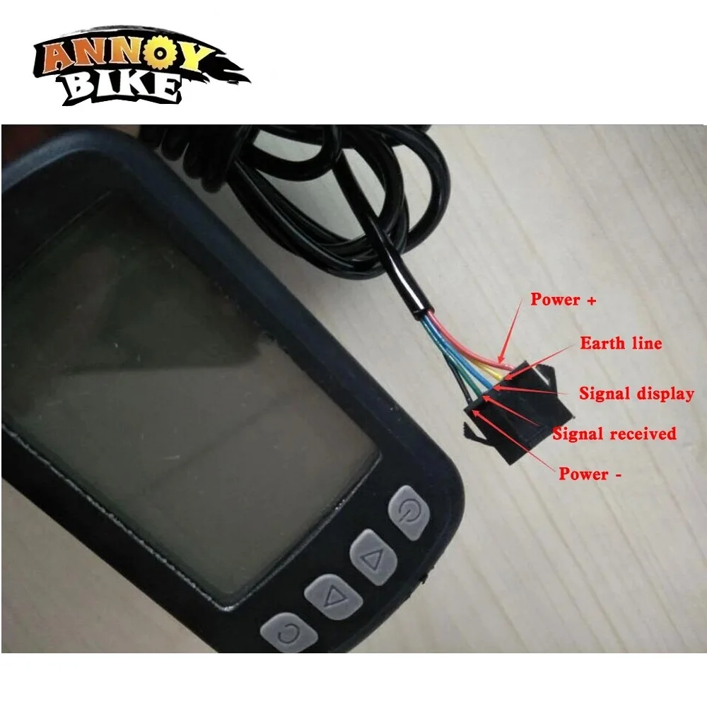 

Waterproof Mini LCD Display For Electric Bike Scooter Motorcycle Speedmeter Ebike Display With 5 Connector Wires 24V 36V 48V