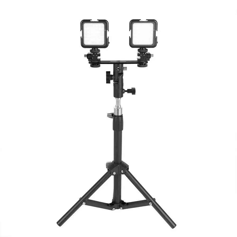 HDRiG-Soporte de zapata fría para Flash, accesorios de estudio fotográfico con 2 Zapata caliente para Flash Speedlight