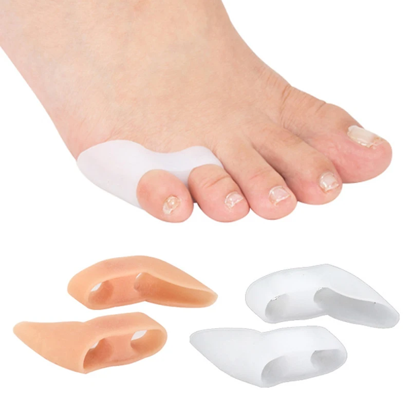 2Pcs Gel Pinky Toe Separator Spacer Little Toe Corrector Protector Reduce Foot Pain Relief for Callus Corns and Blisters