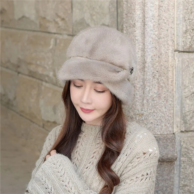 

The new fur hat is a full-length coat for women providing warmth and ear It short-brimmed
