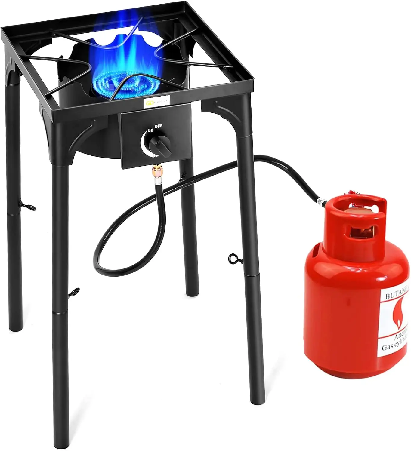 Outdoor Camping Stove, Single Burner Propane Gas Cooker w/Detachable Legs & 0-20 PSI Regulator & CSA Approval for Camp Patio RV