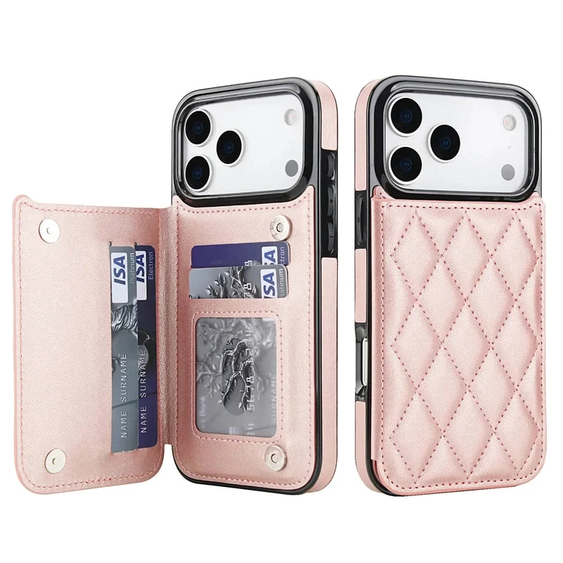 Luxuriöse Flip-Handyhülle aus PU-Leder mit Kartenfach, Stoßfest, für iPhone 17 Pro Max 17 Pro 17, Kartenhalter, Brieftasche, Rückseiten-Cover