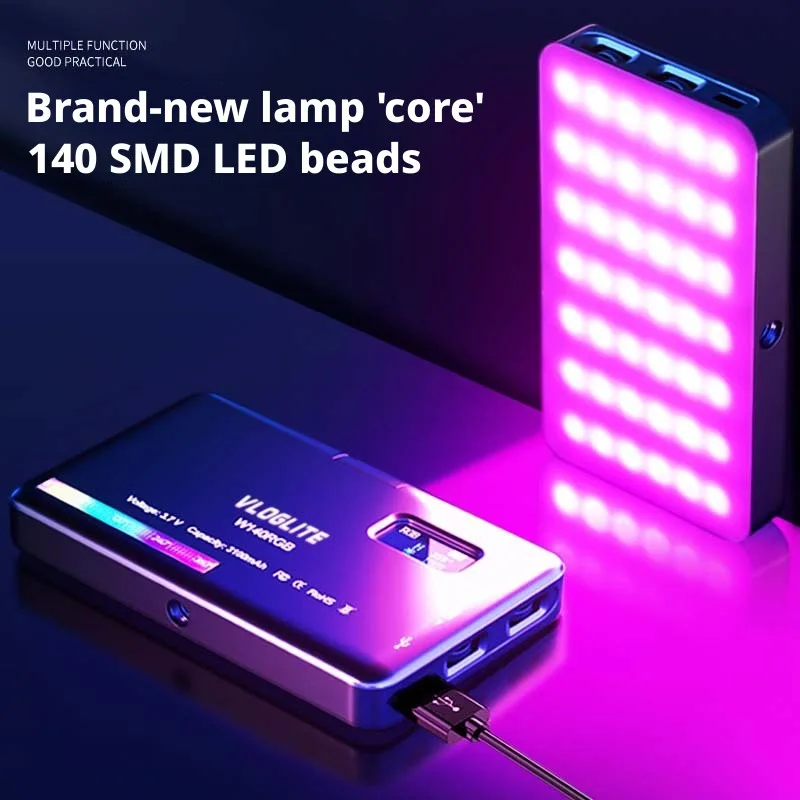 Mobile Rgb Fill Light Computer Video Conference Light Mobile Photography Vlog Photography Lamp LED Mini Portable Pocket Lamp