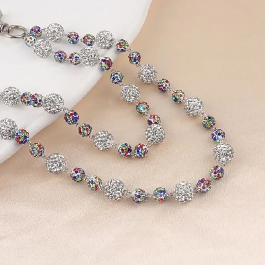 Sparkly Ceramic Beads Waist Chain Bohemian Shiny Bead Keychain Purse Jean Pants Chains for Men Women Accessories view 5