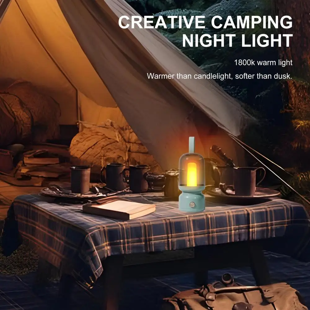 

Портативная ручная лампа в стиле ретро, романтический режим при свечах, перезаряжаемая прикроватная тумбочка, декоративный ночник, уличная атмосферная лампа