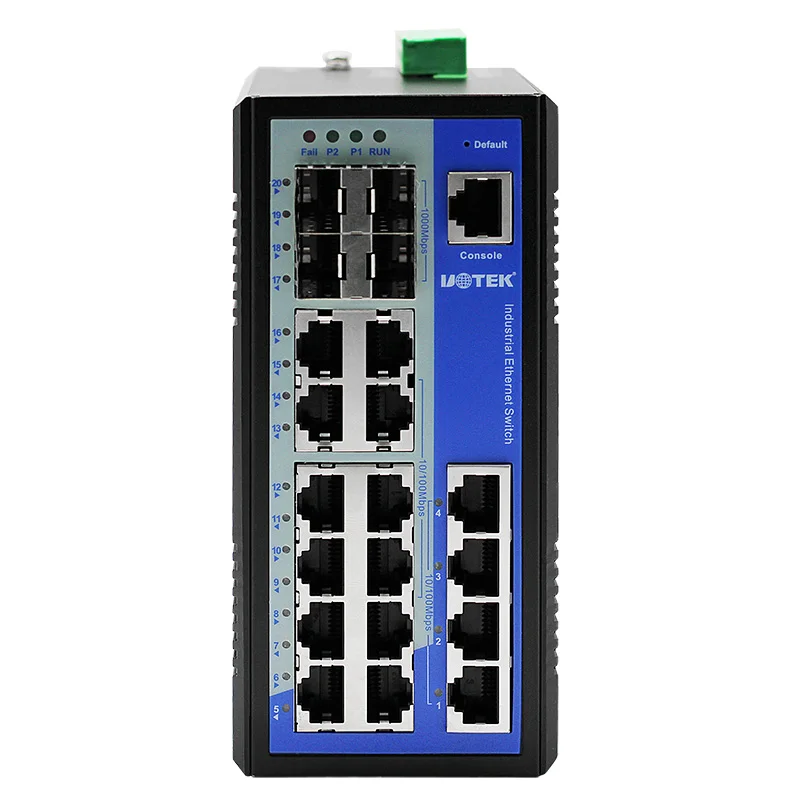 UOTEK 20Ports Gigabit SFP Managed Ethernet Switch with IEEE802.3x Flow Control Support VLAN QoS SNMP UT-62416F-16T-4GP-BNF