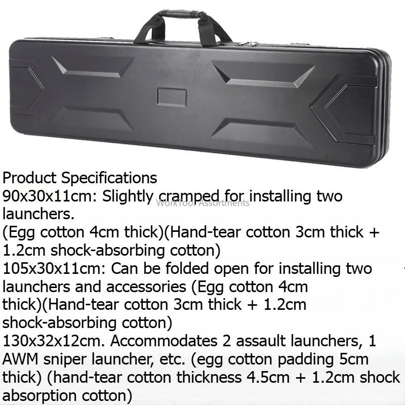 90 to 130 cm Shockproof Waterproof Tool Case Heavy Duty Handheld Shoulder Storage Box Thick Wear Resistant Material