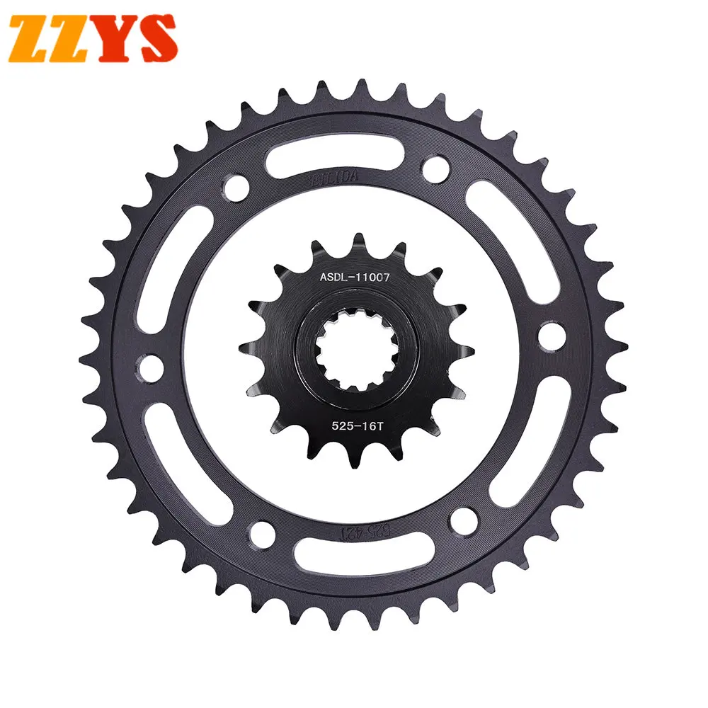 

525 16T 42T 16 Tooth Front Rear Sprocket Gear Wheel Cam for Honda CBR1000 CBR1000S Fireblade SP 2014-2016 CBR1000SA ABS CBR 1000