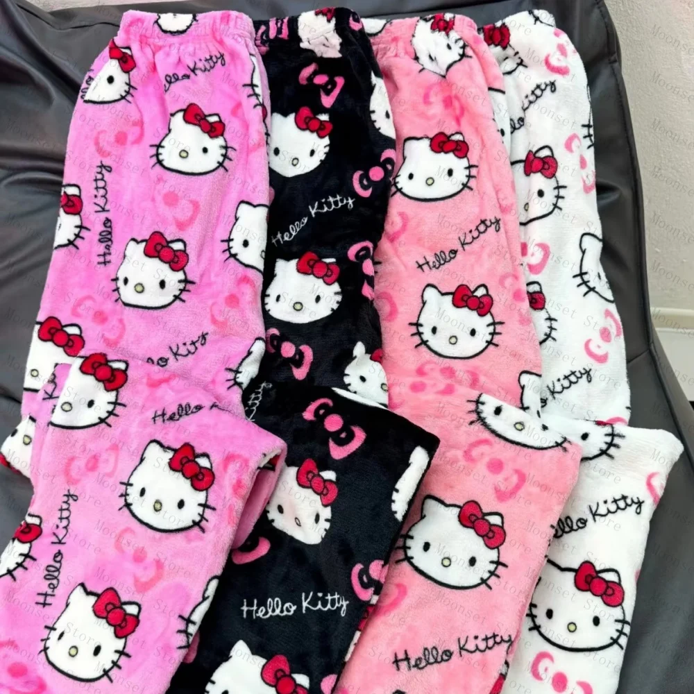 2026 جديد مرحبا كيتي منامة السراويل أنيمي المرأة بنطلون بيجاما الكرتون زوجين المنزل ملابس خاصة بنطلون الترفيه المنزل الملابس #5