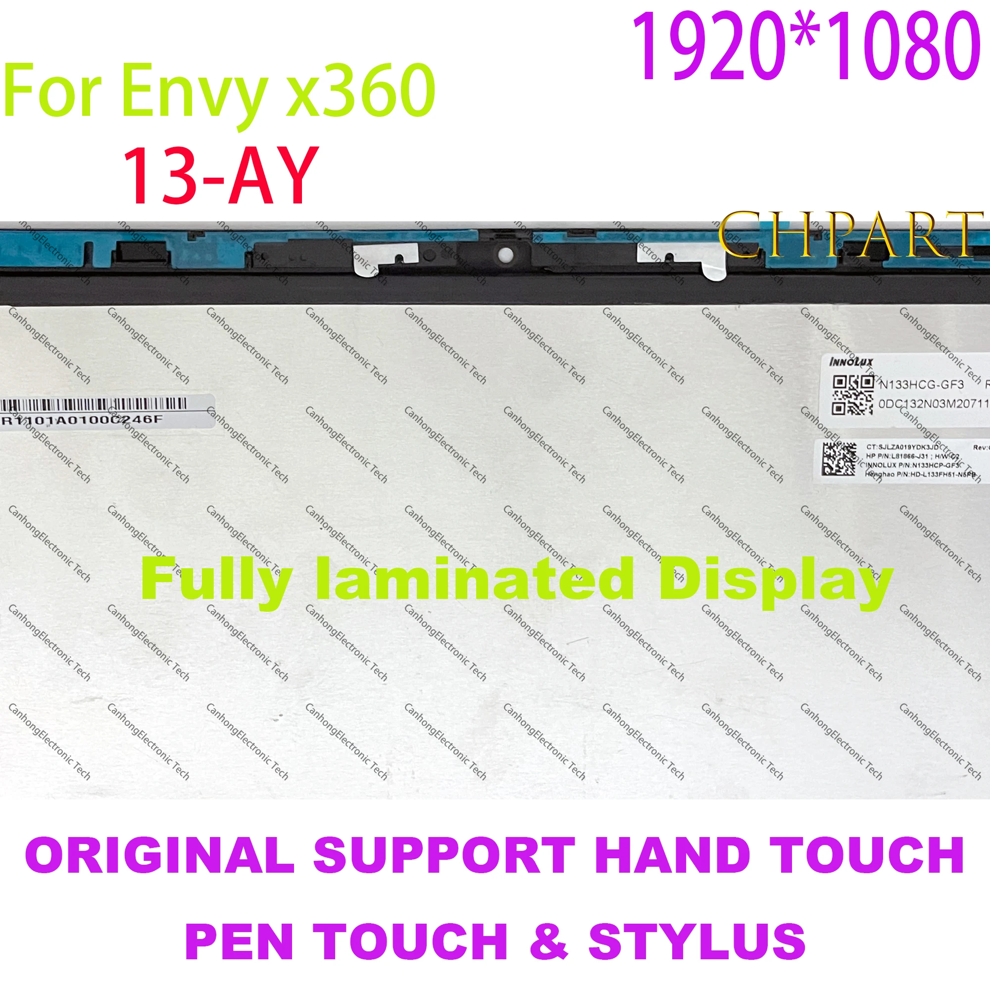 Imagem -03 - Lcd Touch Screen Display Assembly hp Envy X360 13-ay 13-ay0067nr L94493001 Nv133fhm-n5t Nv133fhm-a1a B140hat04.1 Tpn-c147