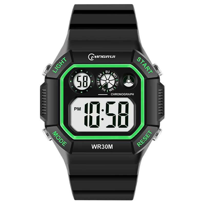 BK69 Модные мужские часы, многофункциональные студенческие часы, ночник, водонепроницаемые электронные часы, спортивные часы для мужчин