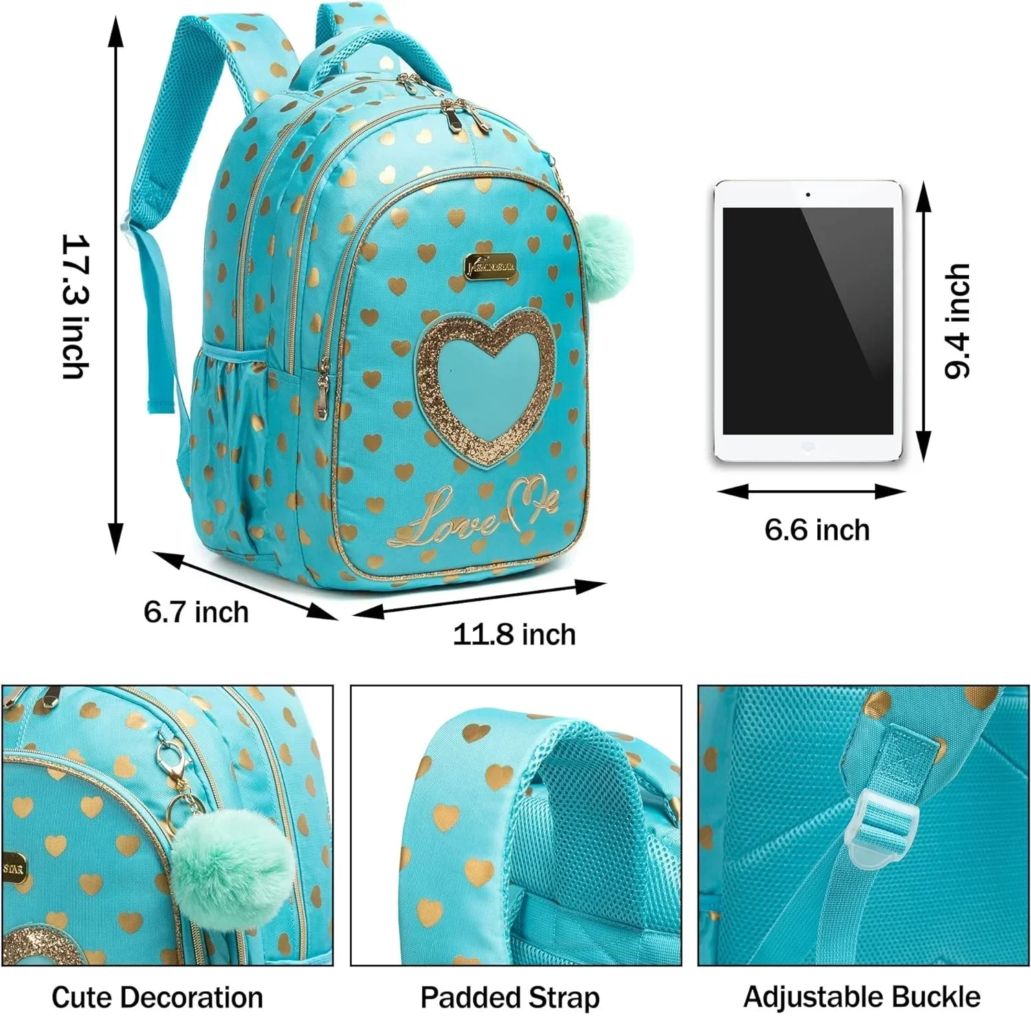 Bags School Children for Girls Kids Backpack Set with Lunch Box Elementary Primary Book Bags for Teenager Girl Waterproof School