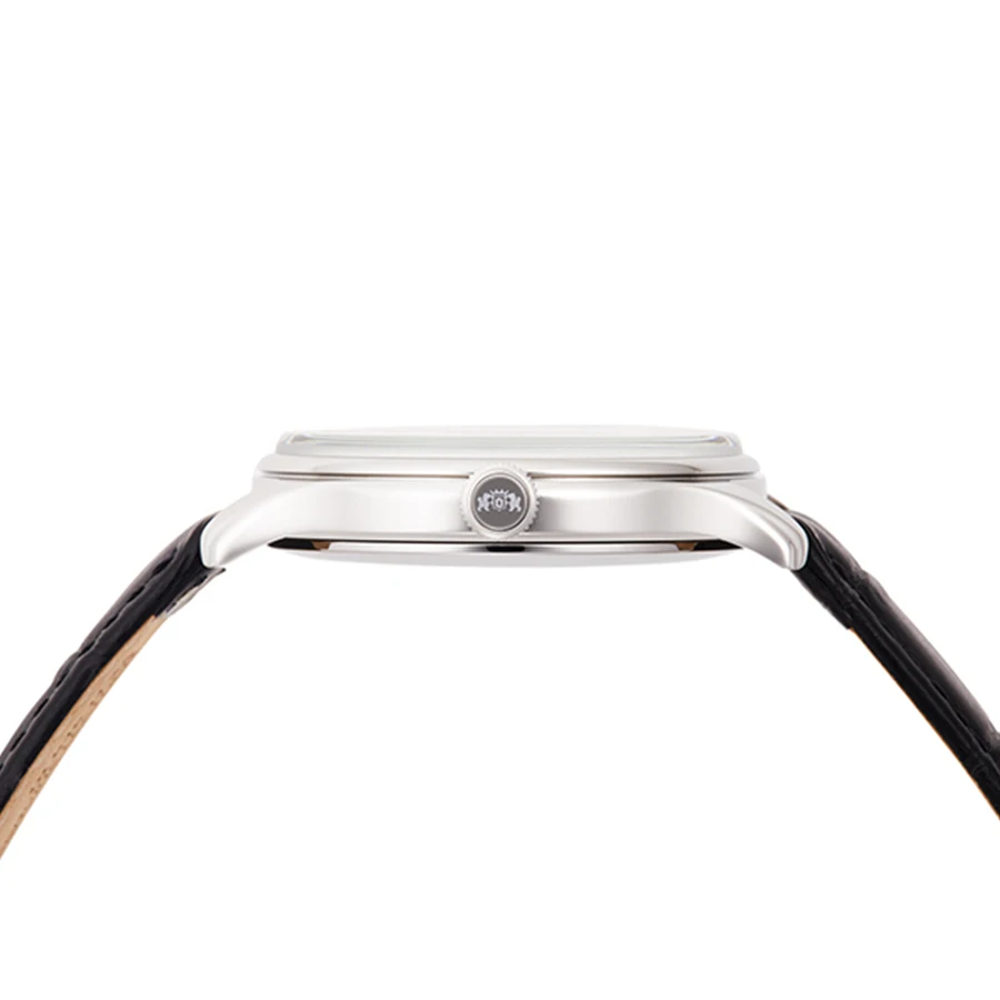 ساعة أورينت ساعة ميكانيكية يابانية أوتوماتيكية بالكامل مع هيكل عظمي شفاف وساعة يد رجال الأعمال الخلفية