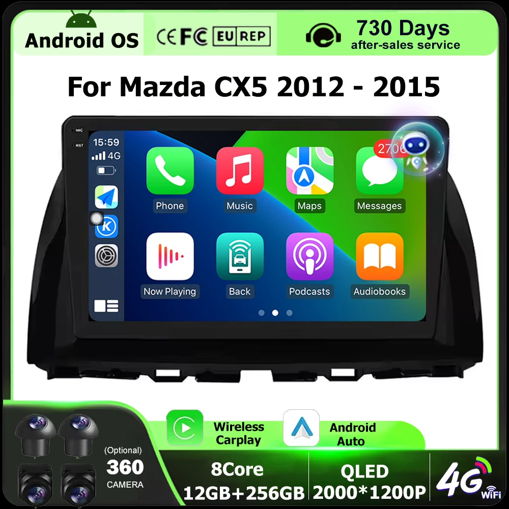 

Android 16 Auto For Mazda CX5 CX-5 CX 5 2012-2015 Car Radio Multimedia Video Player GPS Navigation Stereo CarPlay Head Unit DSP