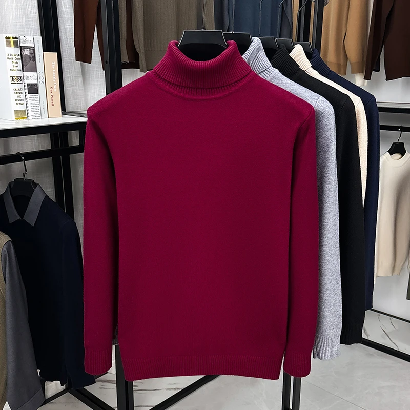 Herren-Strickpullover mit Rollkragen, langen Ärmeln und geripptem Saum und Bündchen, ideal für den urbanen Alltag, den Stadtpendelverkehr, die Freizeit und die kalte Jahreszeit. – Detail 15