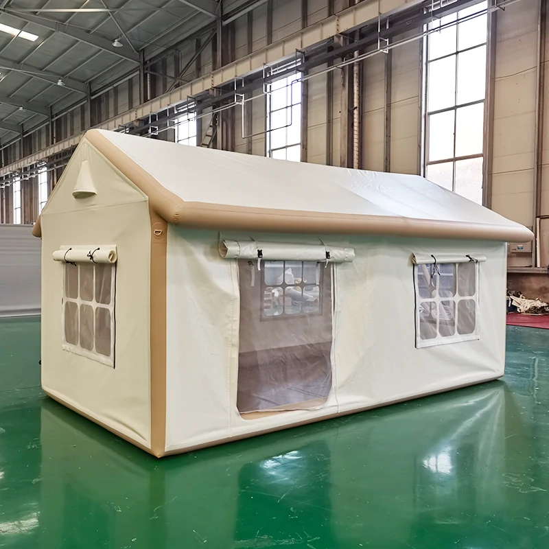 Outdoor Camping Inflatable Waterproof Oxford Fabric Portable Four-Season Tent with Quick Setup for Large Fields