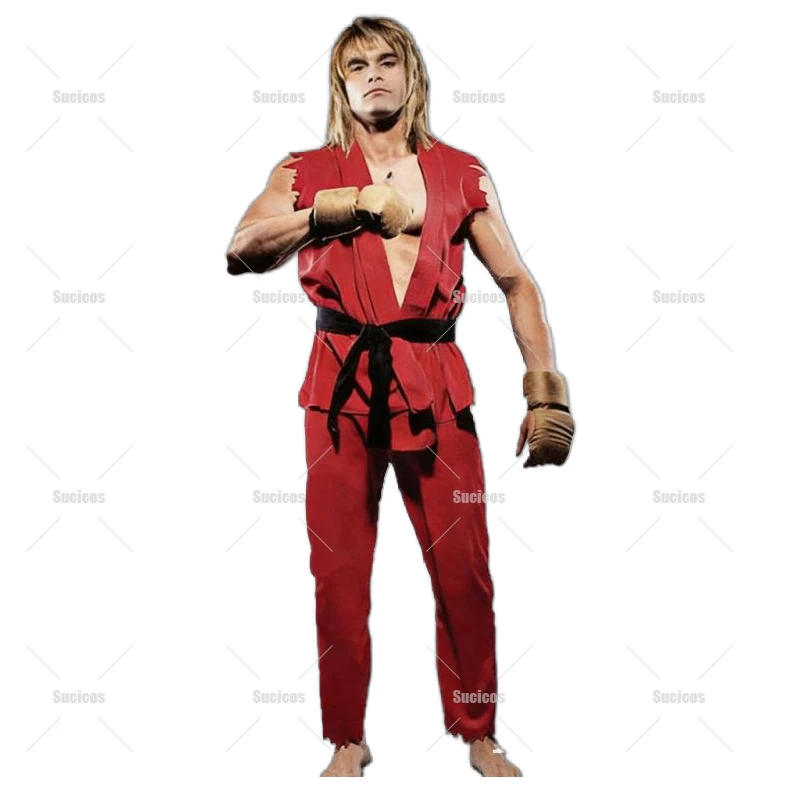 Street Fighter Cosplay Costume with Strap Gloves Anime Game Role Play Outfit for Party Halloween view 4
