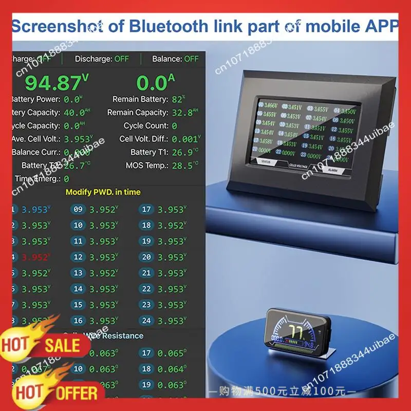 B47C BMS Replacement Accessory 2 Inch LCD Display Screen With Active Switch Monitor For JK Smart BMS
