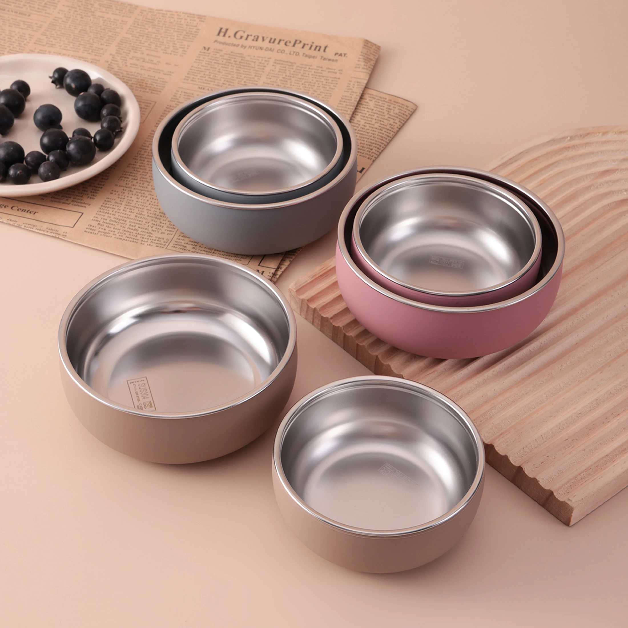 2PCS Baby Stainless Steel Dinner Set Detachable Baby Feeding Bowl Silicone Baby Food Dish Plate BPA Free Children's Tableware