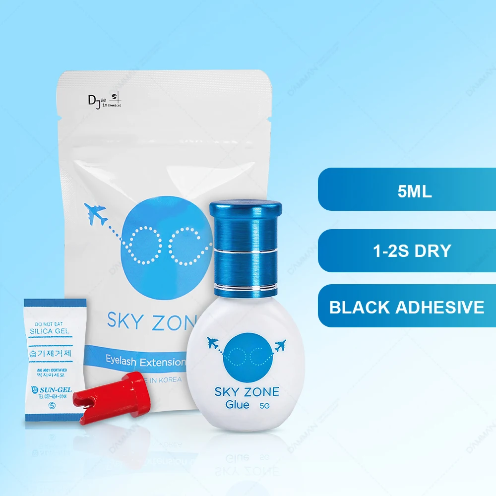 

1 Bottle 5Ml Fast Drying Sky Zone Glue Korea Original 1-2S Lash Extensions Glue Black Eyelash Adhesive Professional Makeup Tools