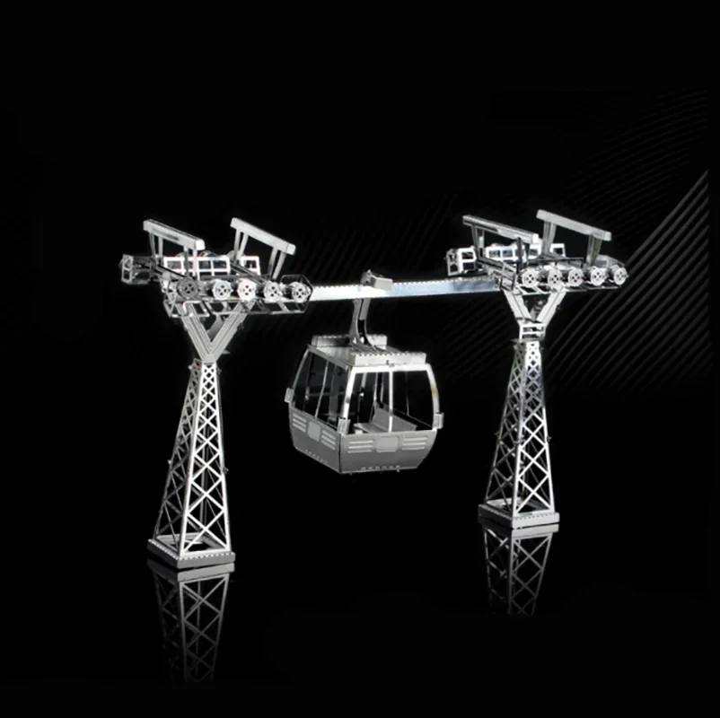 مجموعات نموذج لغز المعادن ثلاثية الأبعاد للأطفال ، سيارة الكابل ، قطع الليزر ، لعبة بانوراما ، ديي #2