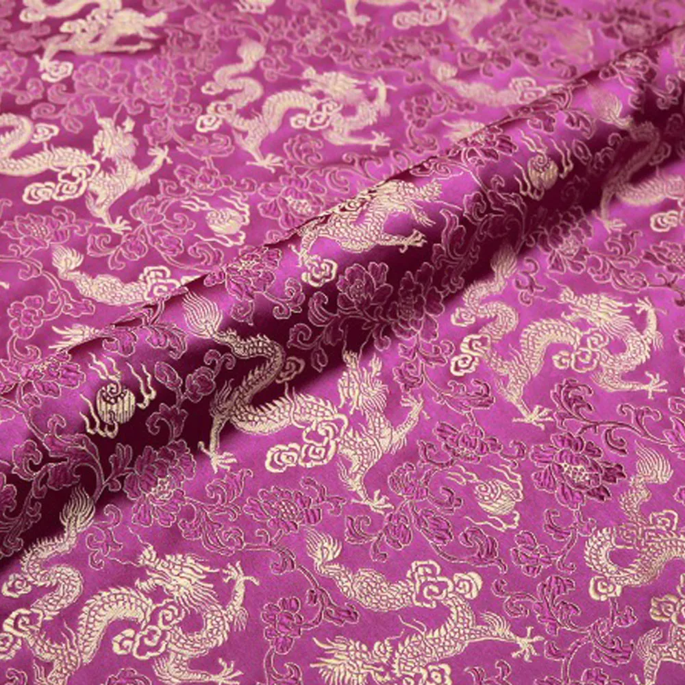 50*75cm Brocade Jacquard Chinese Dragon Satin Fabric Imitation Silk Damask Style for Dress Embroidered Tablecloth Sofa Cushions