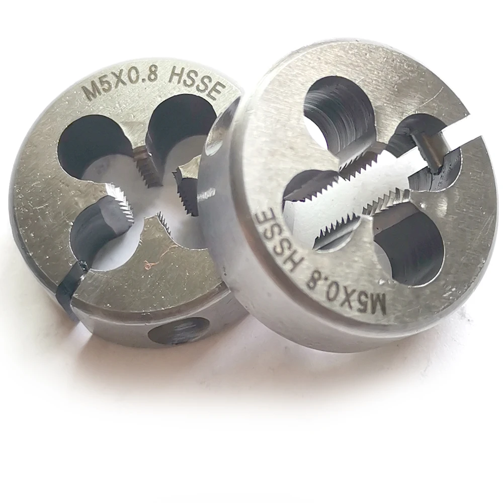 HSSE Round Split Die Adjustable thread dies M2 M2.2 M2.3 M2.5 M2.6 M3 M3.5 M4 M4.5 M5 M5.5 M6 M7 M8 M9 M10 M12 14 M16 for steel