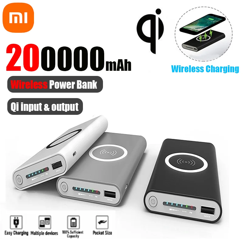 Xiaomi 200000mAh Capacity Power Bank Magnetic Wireless Fast Charging Powerbank portatile compatibile For Iphone Samsung Xiaomi