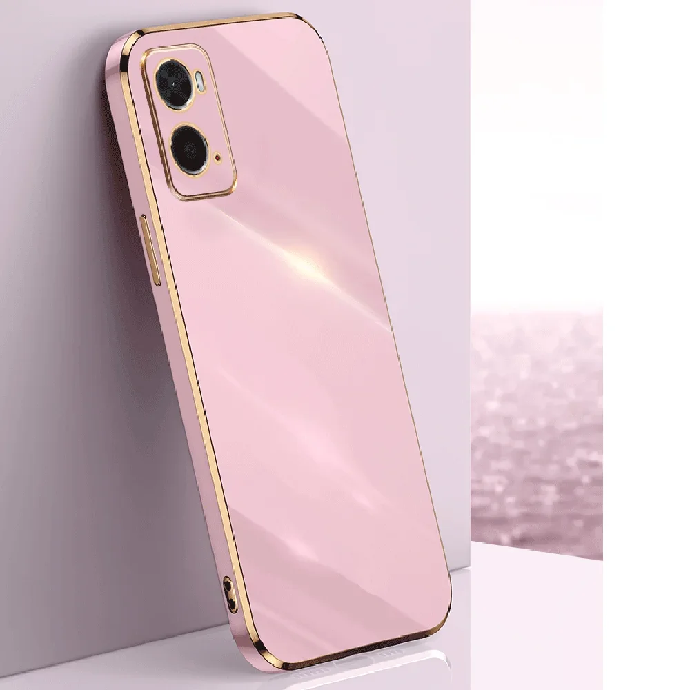 Dla oppo A76 Etui Luxury Square Plating OPPO A96 Etui na telefon CPH2333 CPH2375 ShockProof Silicone Back Cover oppo a76 a96 Etui