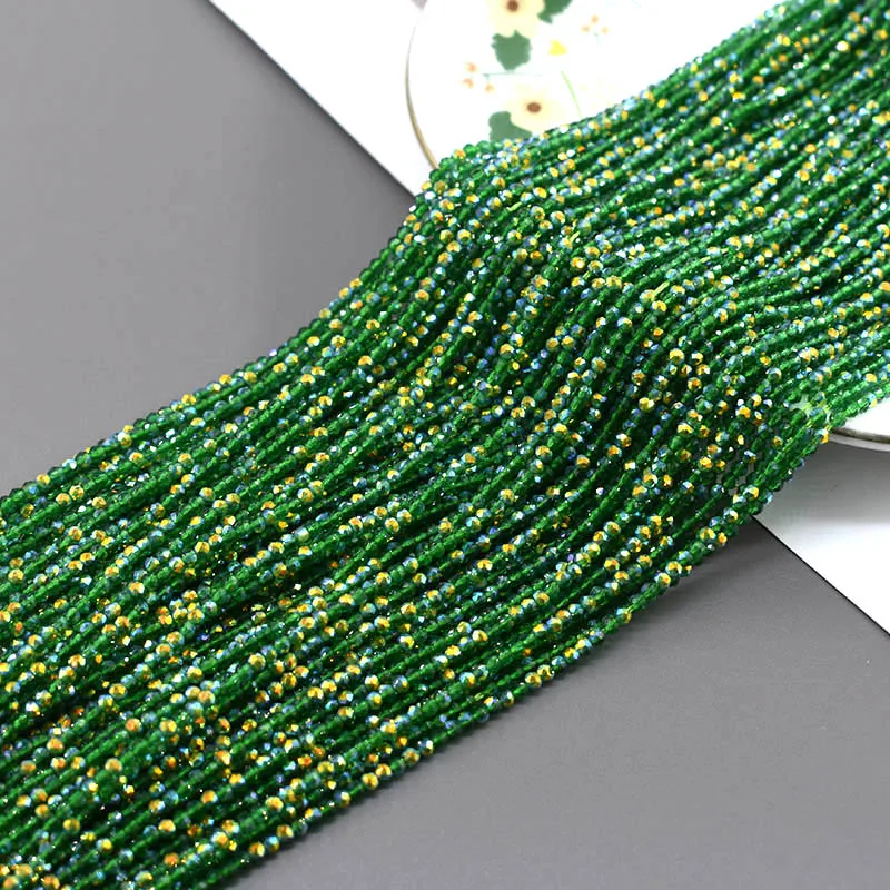 2mm 195 Stück/Beutel 45 Farben Kristallglasperlen Facettierte Runde Glasperlen für Schmuckherstellung DIY Armbänder Zubehör