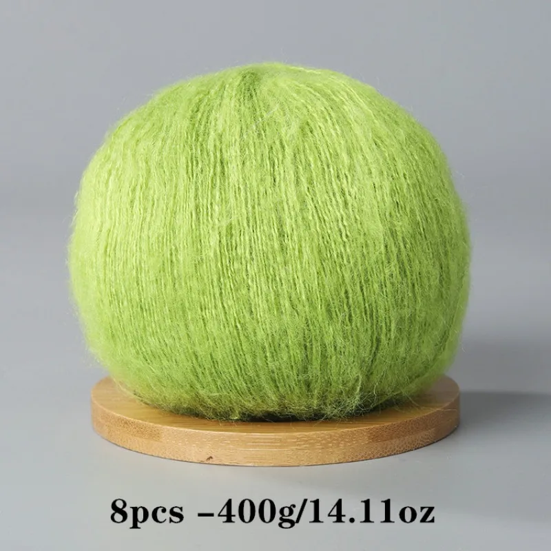 8 Stück 400 g Mohair-Garn zum Häkeln und Stricken, DIY-Haustierspielzeug, DIY-Handwerk, weich, bequem, hautfreundlich, Frühling und Sommer