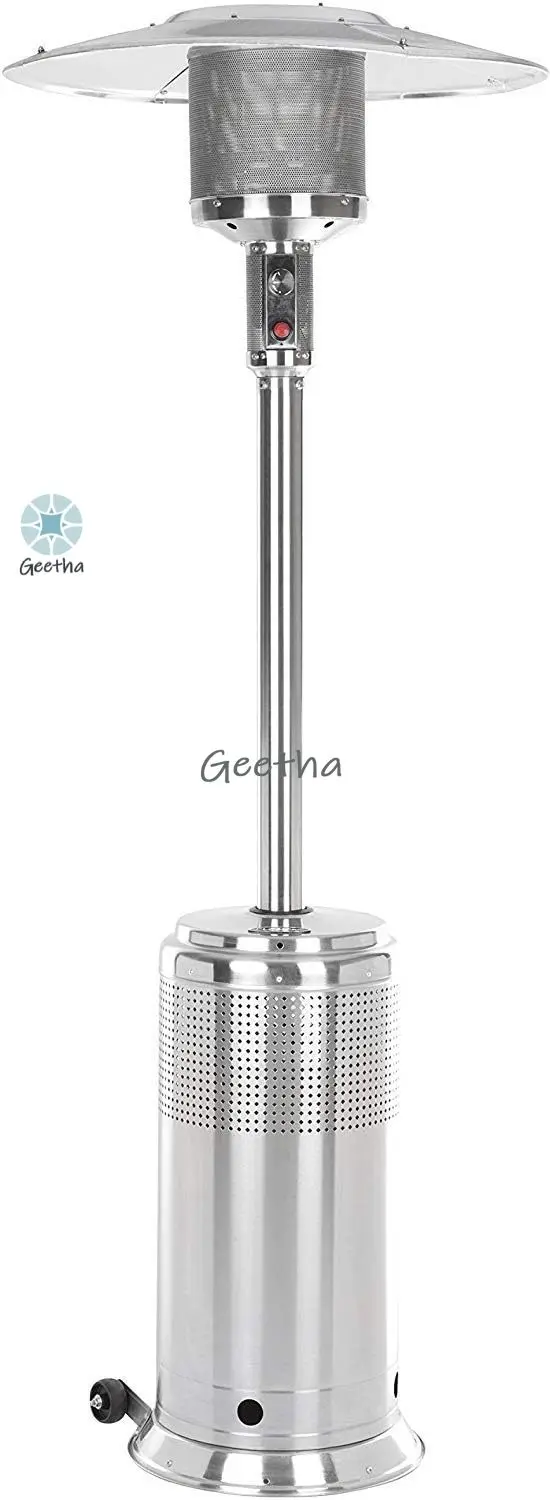 Pemanas Teras Seri Pro 61436 dengan Roda Output 50,000 BTU Sistem Pengapian Elektronik Pemanas Propana Luar Ruangan Portabel