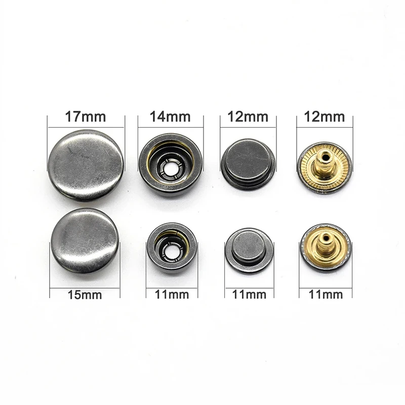 10 Sets Brass Snap Fasteners And Tools Sewing Buckle Environmentally Invisible High Quality Jacket Leather Rivets Buttons