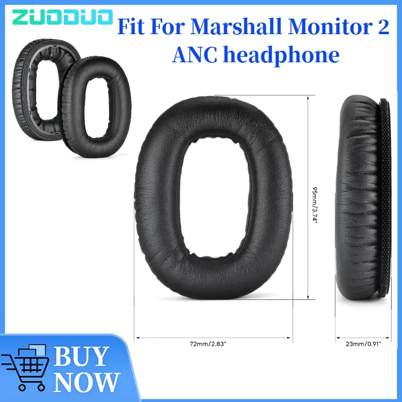 

ZUODUO Ear Pads For Marshall Monitor 2 ANC Headphones Replacement Soft Foam Cushion Sponge Pad Leather Earmuffs