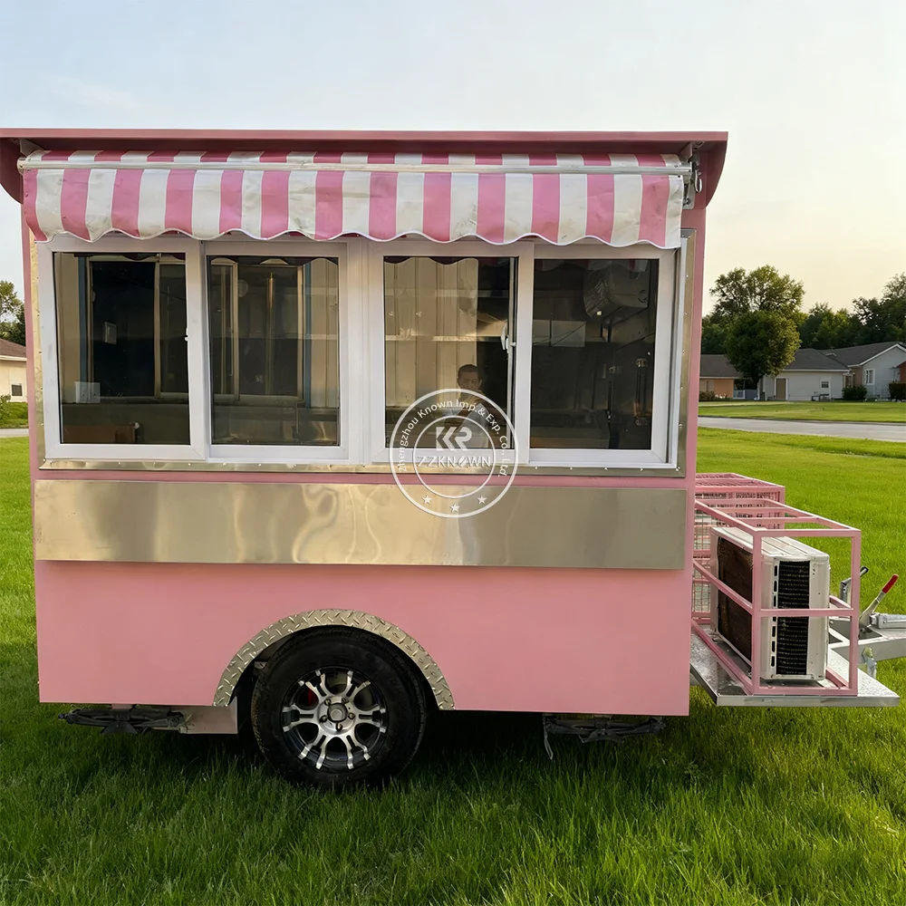 

camping car Fully Equipped Ice Cream Food Truck with Full Kitchen Trailer, Fast Food Trailer, Mobile Street Food Cart