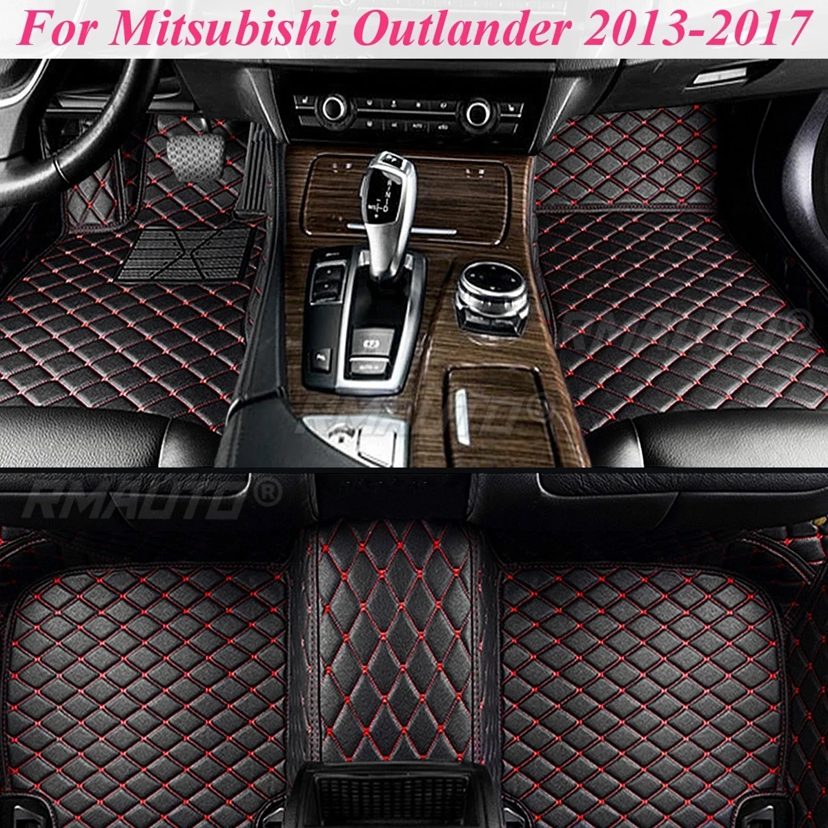 Car Waterproof Floor Mats For Mitsubishis  Outlander Asx 2011 - 2015 Car Accessories Floor Pad Foot Pad F & R Leather