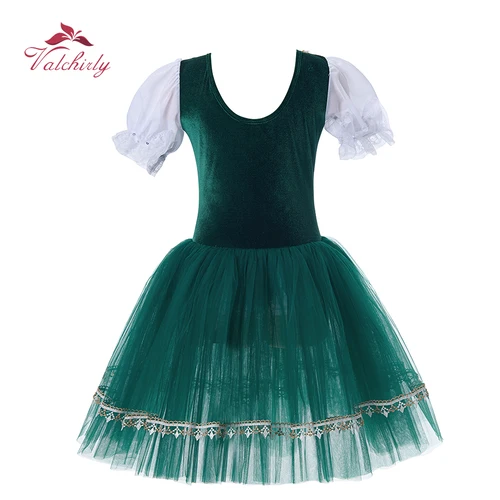 Imagen 2 del producto Nuevo vestido tutú de Ballet verde para niñas, Ropa de baile de bailarina, disfraz para niños, ropa de baile