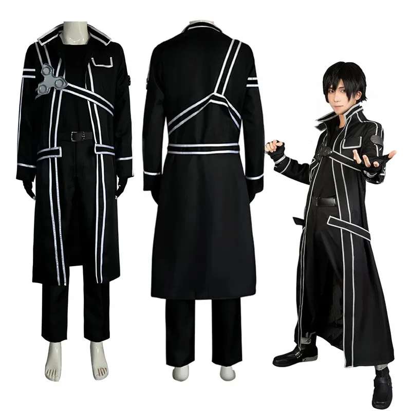 

Anime Sword Cos Kirito Kazuto Kirigaya Cosplay Costume Art Online Jacket Shirt Pants Hallowen Party Outfit For Men