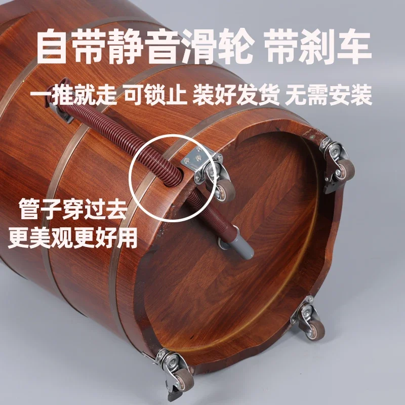 rosewood foot soaking wooden bucket over calf with drainage wheel cover solid wood foot bath bucket high and deep bucket foot wa