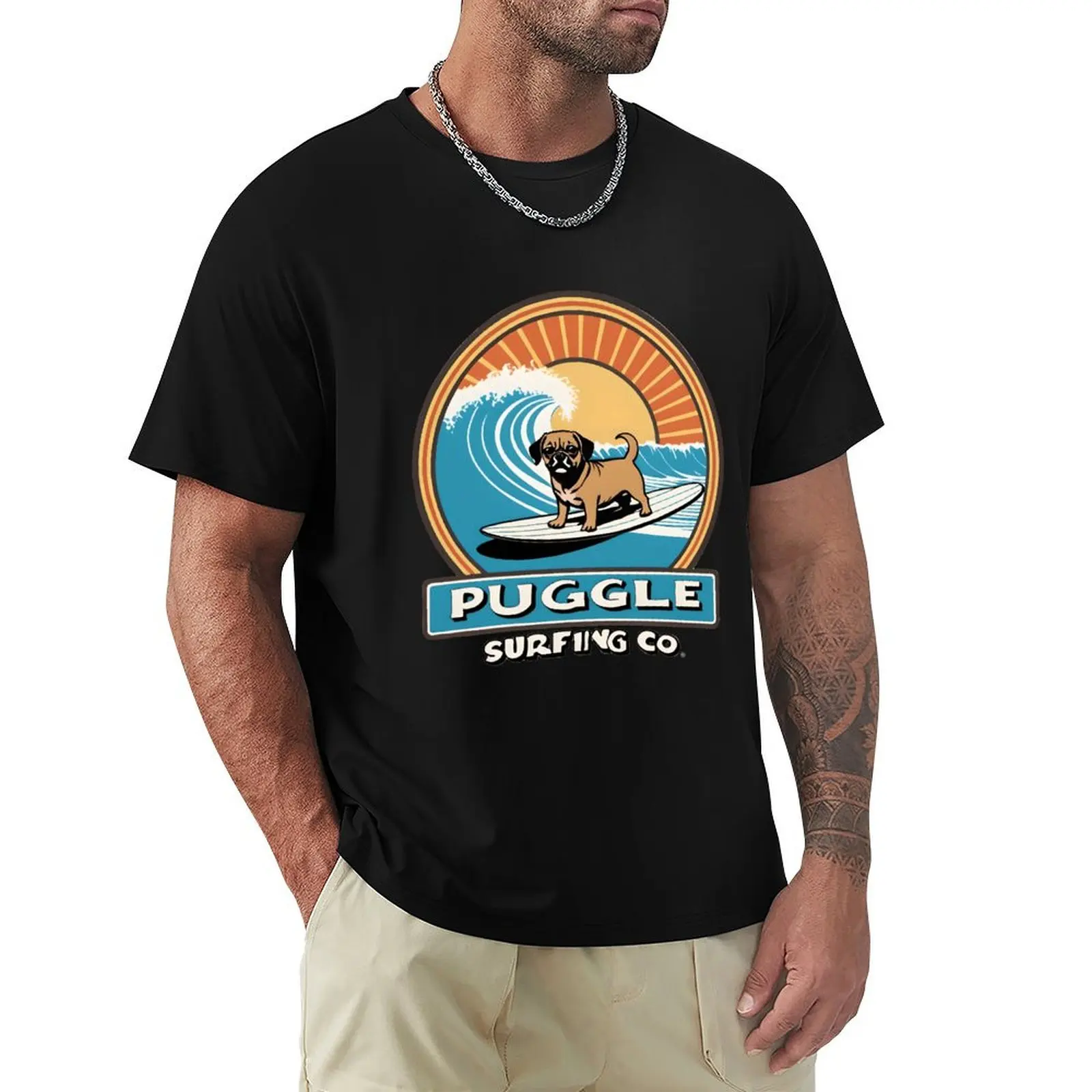 Puggle Surfing Co. T-Shirt Abstract Pattern Print Top