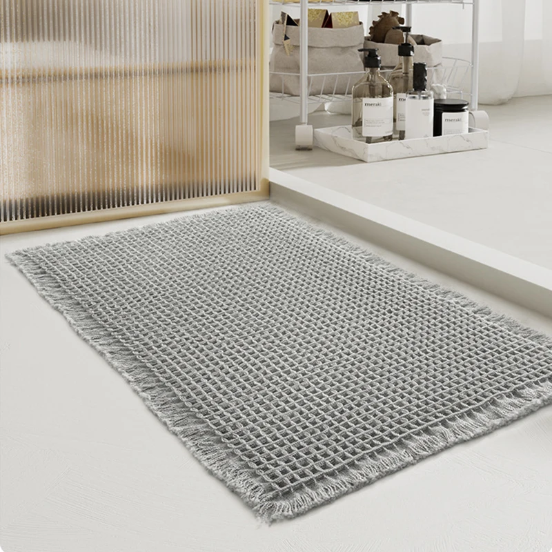 Bathroom Absorbent Carpet Non-Slip Bath Mat Soft Machine-Washable Doormat for Toilet Absorbent Rug Beside Bathtub Wash Basin